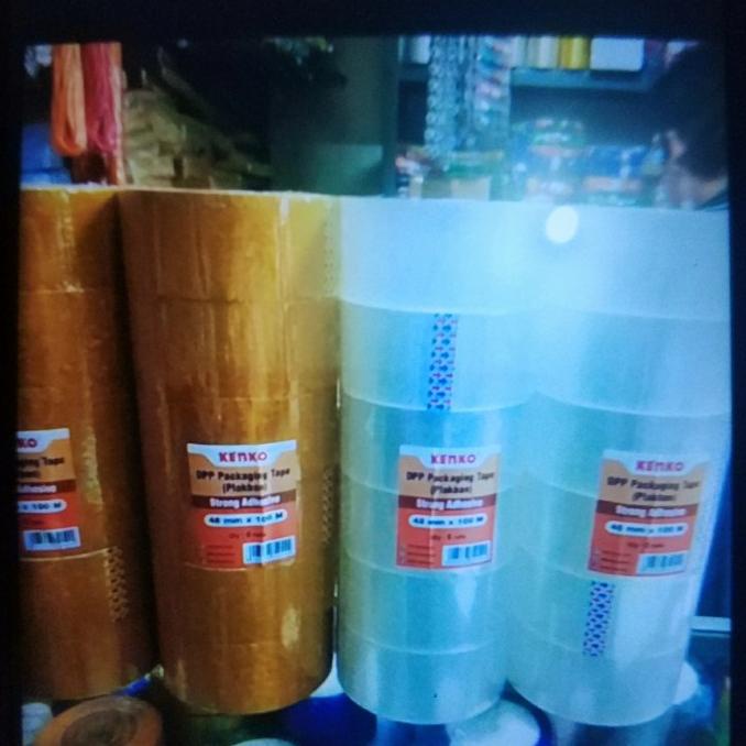 

Lakban Bening/ Coklat Kenko Tebal100 meter,isi 6 Rol CUCI GUDANG
