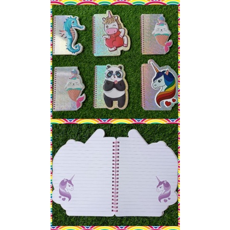 

RB Notebook Spiral Timbul Hologram Gliter Unicorn, Animal / Diary spiral hologram gliter Unicorn,