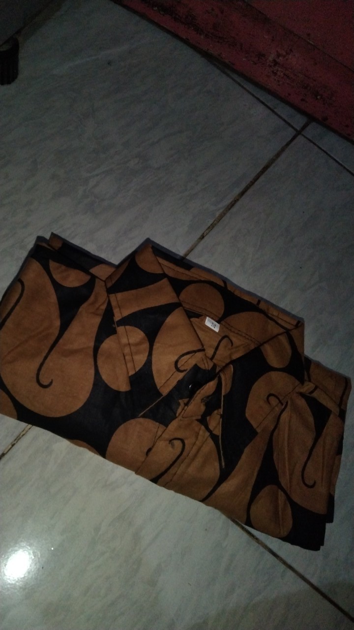 022 Zahira Batik Hrb026 Kenongo Hem Kemeja Batik Pria Lengan Pendek  Katun Primis Halus M L Xl