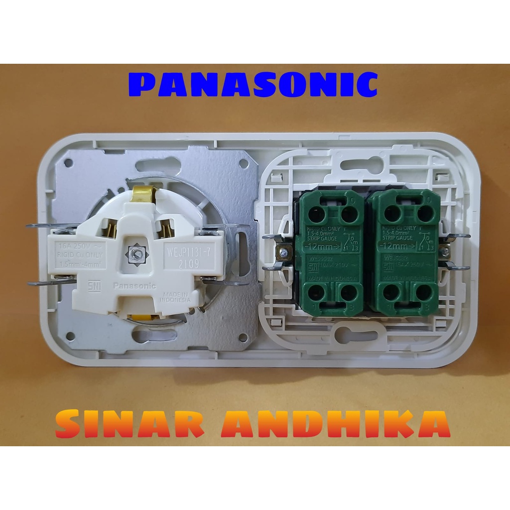 STOP KONTAK NON CP + SAKLAR SERI KECIL HOTEL PUTIH PANASONIC WEJP 11312-7+WEJ 5532