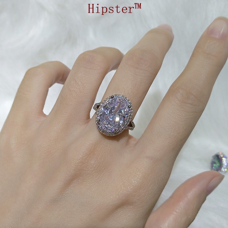 New Hot Sale Elegant Graceful Inlaid round Full Diamond Pink Crystal Ring