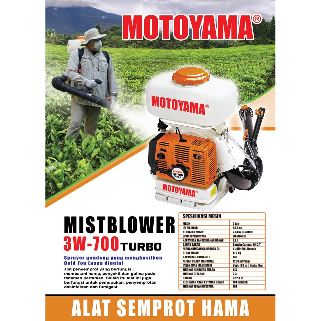 MESIN SPRAYER MOTOYAMA 3W-700 Turbo Mist Blower ALAT SEMPROT HAMA