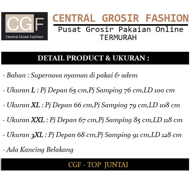 Top Juntai - Central Grosir Fashion (CGF) - Ukuran L-3XL - Katun Supernova