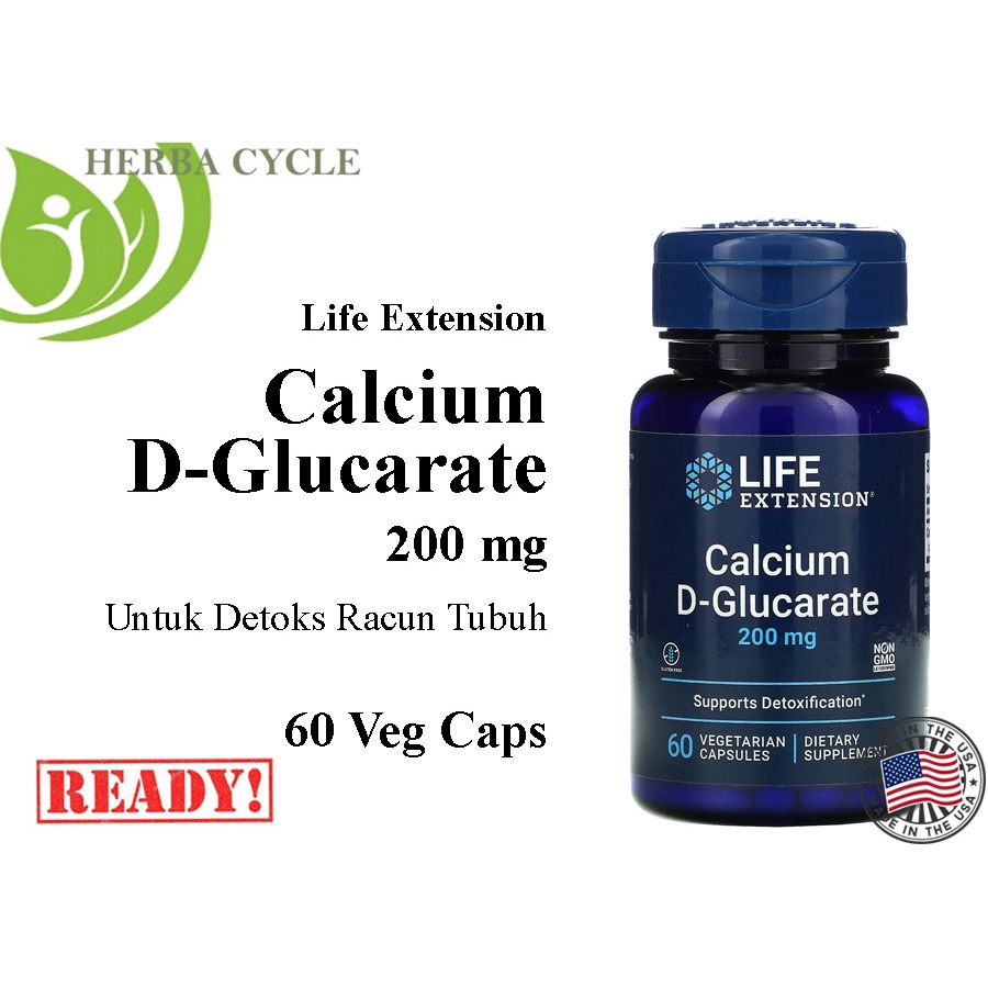 Life Extention Calcium D Glucarate 200mg 60 Vegetarian capsules Detox