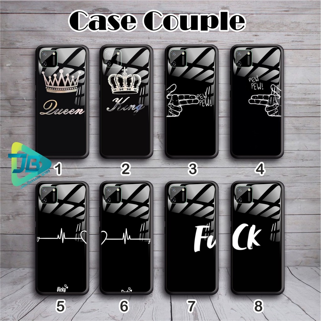 SOFTCASE BACK CASE GLASS KACA CASE COUPLE OPPO VIVO XIAOMI SAMSUNG REALME IPHONE ALL TYPE JB5113