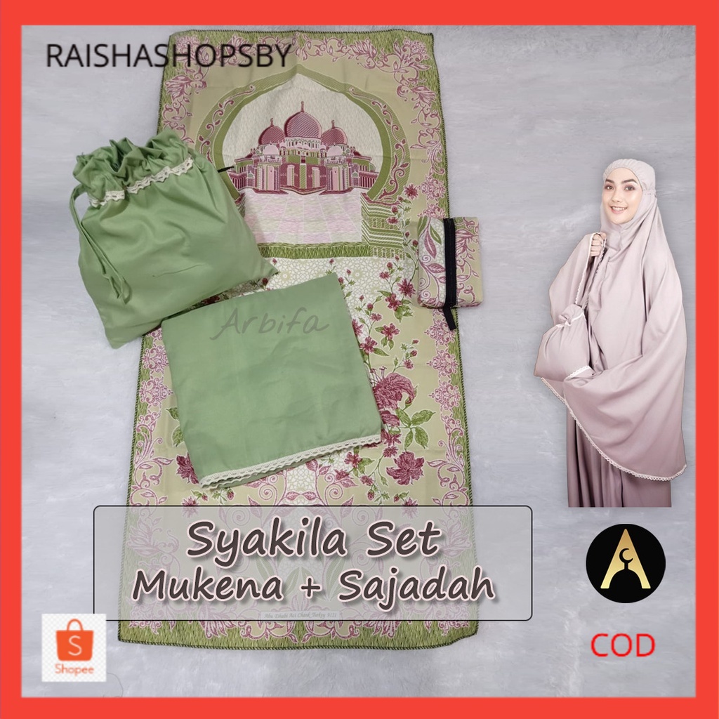 Full set Sajadah + Mukena Syakila Travel Series.