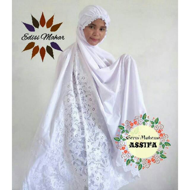 Mukena putih bordir bukittinggi