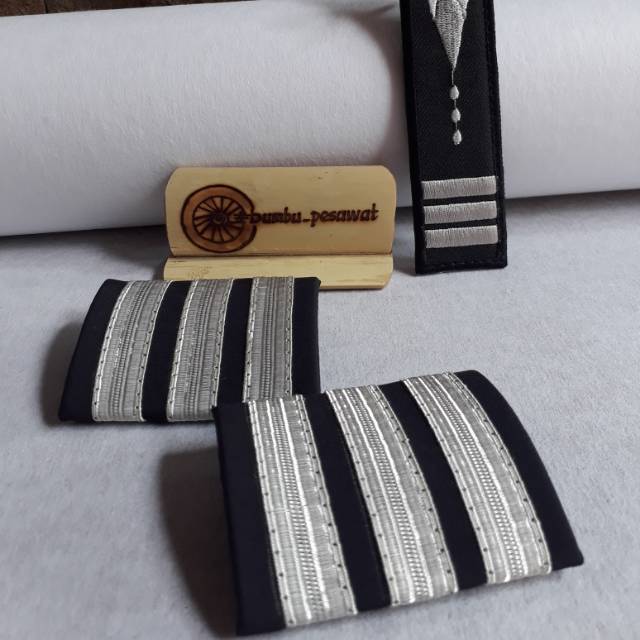 Bar pilot epaulette 3 silver
