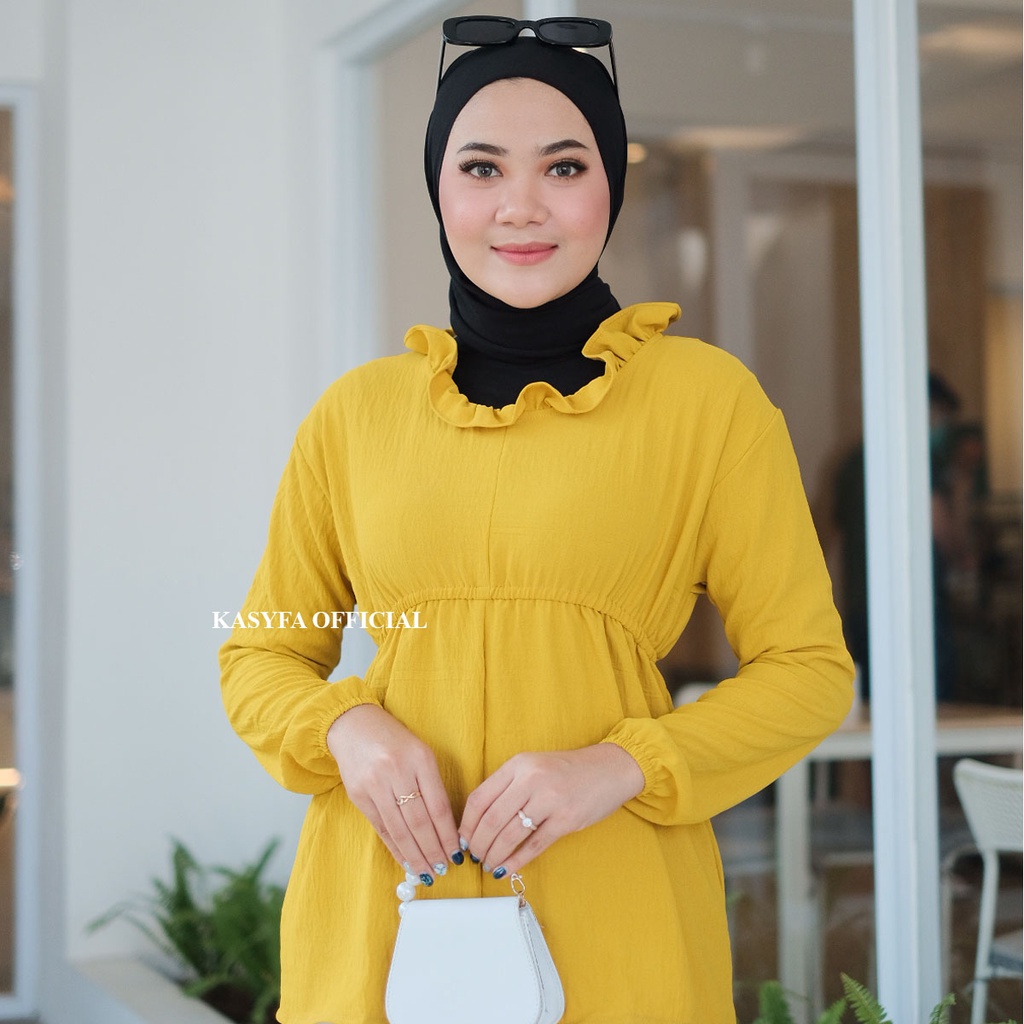 MYRA TOP BLOUSE CRINCLE PINGGANG KERUT