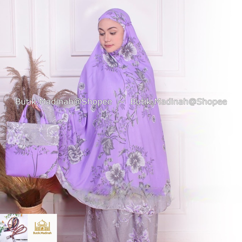BUTIK.MADINAH MUKENA DEWASA SHABIRA SAFIRA SITI KHADIJAH PASTELEENA DALANOVA