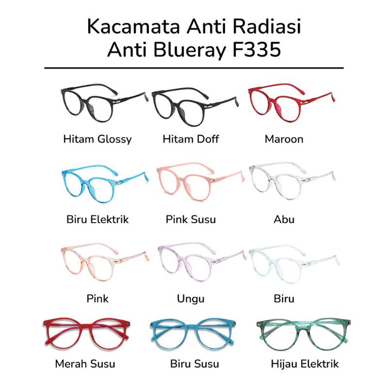 Kaca mata anti radiasi frame warna hitam-8