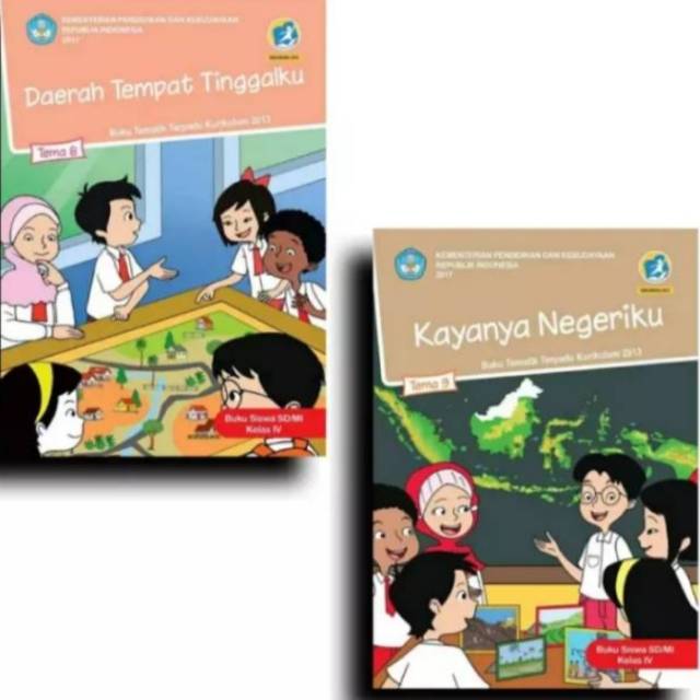 Dua buku siswa tematik k13 dikbud kelas 4 tema 8 dan 9 smtr 2 revisi 2017