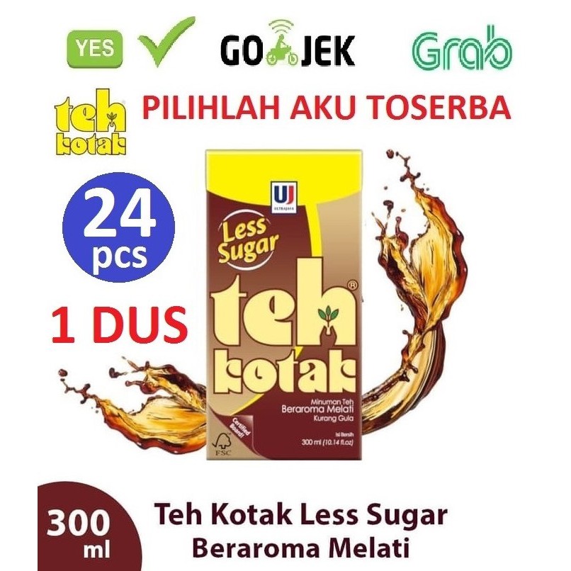 TEH KOTAK ULTRA JASMINE LESS SUGAR 300 ml ( HARGA 1 DUS ISI 24 )