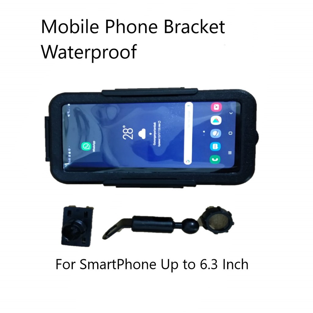 Phone Holder Waterproof Layar Up 6.3 Inch - Motor Bycicle Anti Air