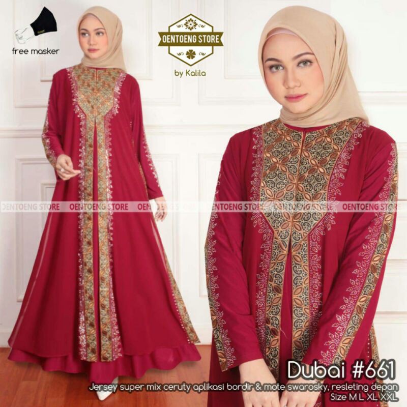 DUBAI ABAYA 661 WARNA MARON ORI OENTOENG STORE