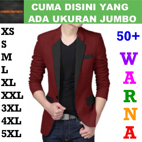 FortKlass FORTGLASS RISRUS FASHION Snowshop JAS Pria BLAZER Cowok TEBAL SETELAN Polos Groomsmen Kant