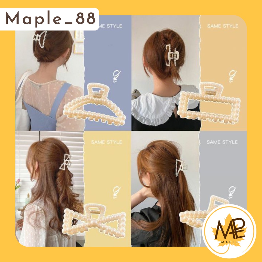 Jepit Rambut Wanita Gaya Korea Mutiara Cream Pearl