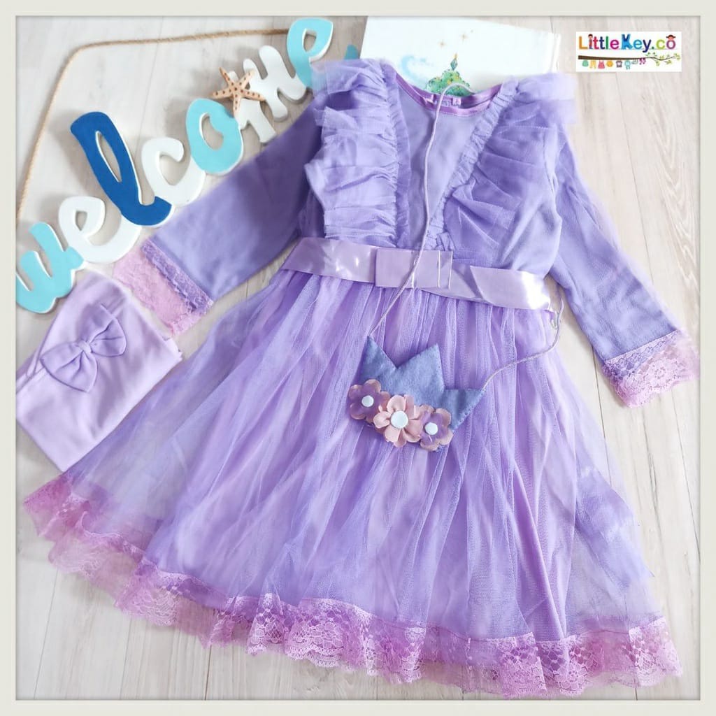 TERBARU Gamis anak tile dot kombi wolfis termurah gamis anak perempuan/Gamis Anak Tile Renda Pesta a