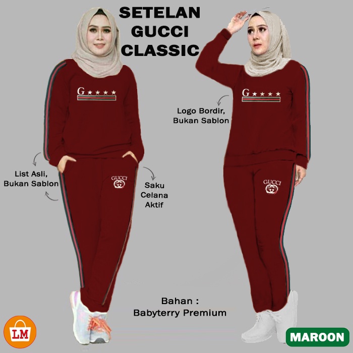 TERMURAH TERLARIS Baju Setelan Pakaian Olahraga Senam Training Wanita CLASSIC TERBARU LMS 18258