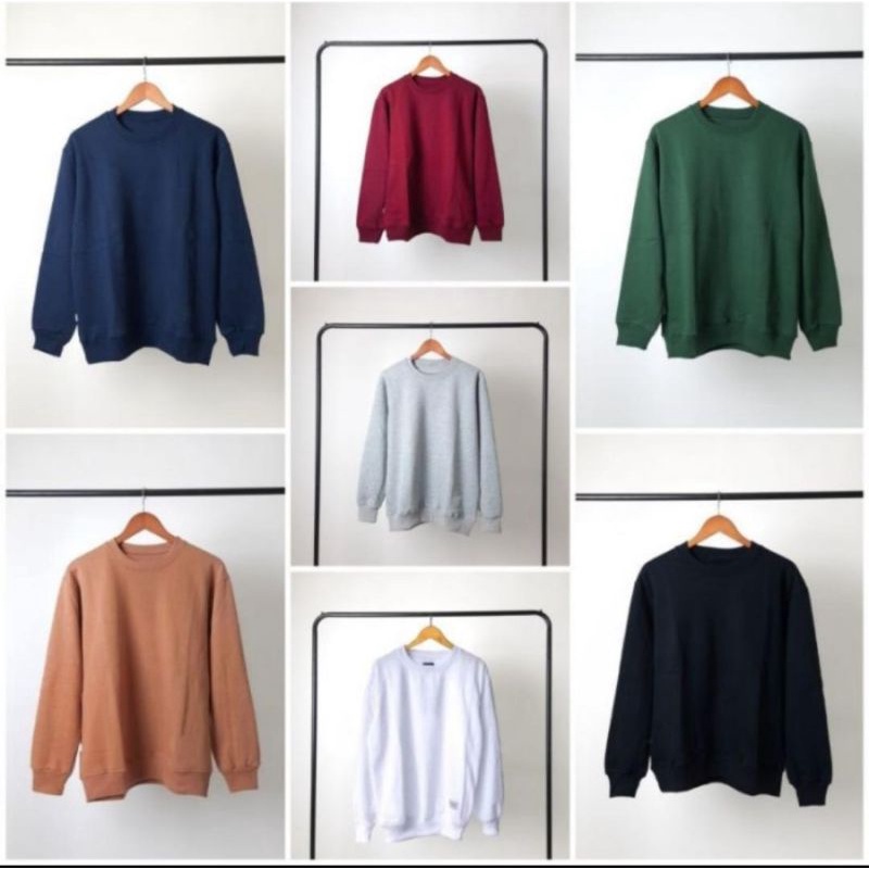 Sweater Crewneck Sweatshirt Polos SIZE M - XXL Cowok Cewek / Pria Wanita Terlaris