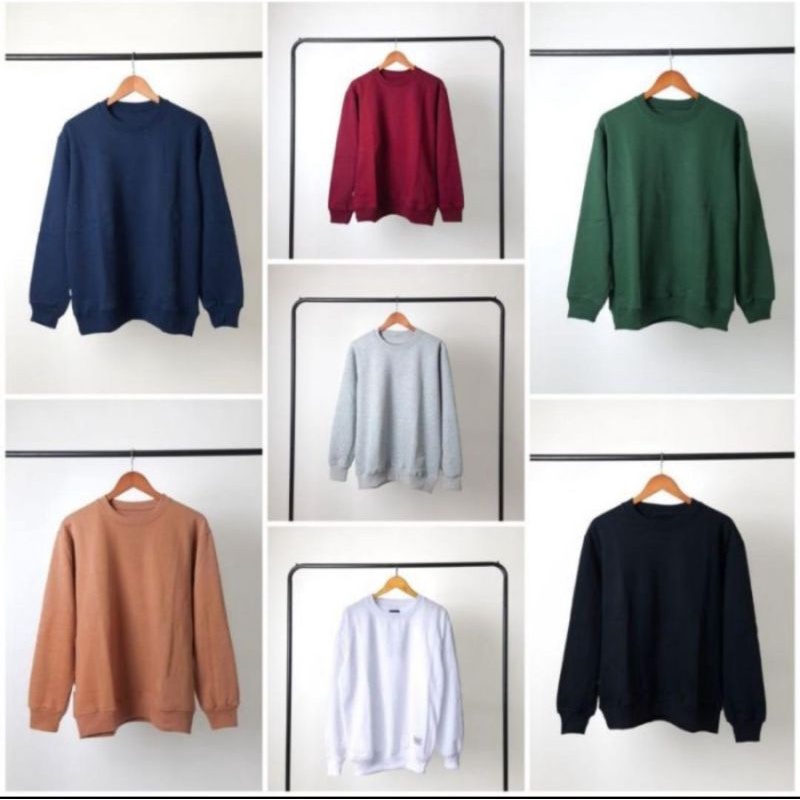 Sweater Crewneck Sweatshirt Polos SIZE M - XL Cowok Cewek / Pria Wanita Terlaris