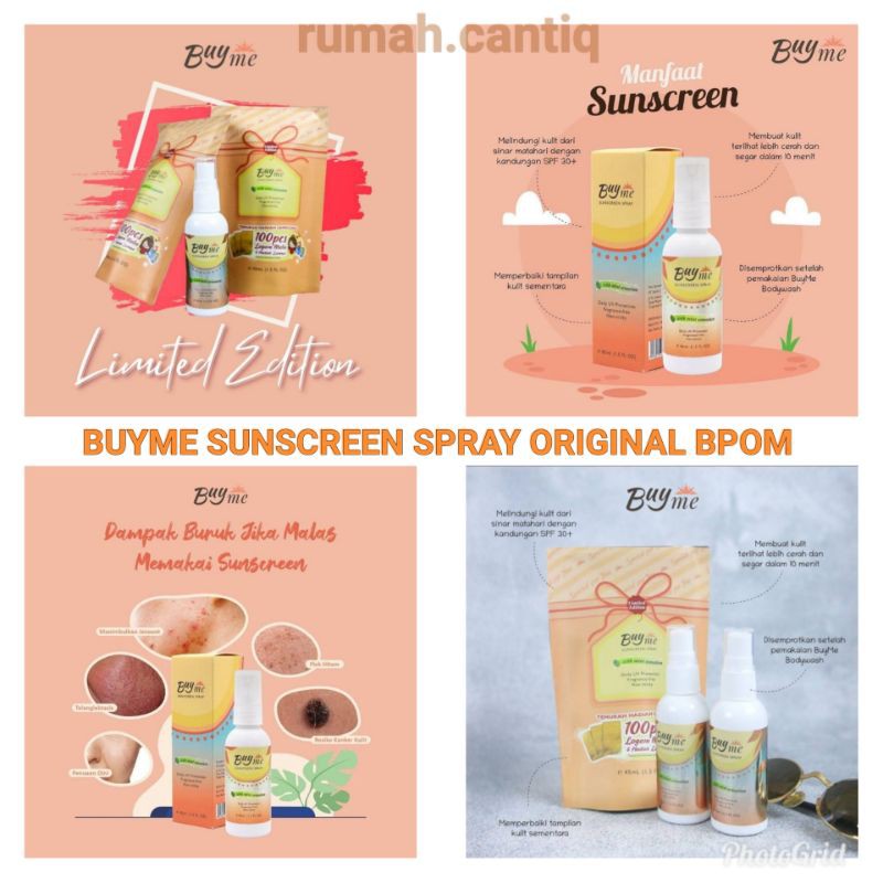 BUYME SUNSCREEN SPRAY BUY ME SUNBLOCK SUN SCREEN WHITENING MEMUTIHKAN ORIGINAL BPOM