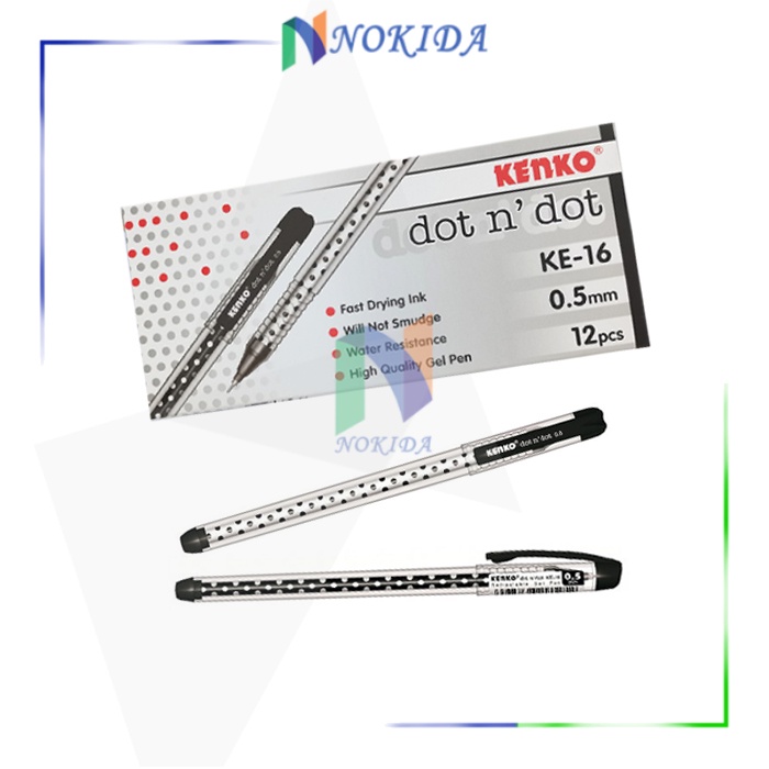 

Nokida Pulpen Jel Dot N' Dot KE-16 Kenko [1 Pack] / Ballpoint Gel Pen 12 Pcs / Pena Pen 1 Lusin / Polpen Kenko Jel 1 Pak/ Bulpen 0.5mm / Ball Pen Kenko Pulpen Jel / Pulpen Boxi Kenko Motif Polkadot / Bolpen Tinta Warna Hitam 1 Box