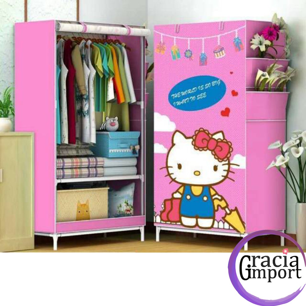 Gracia LEMARI  PAKAIAN  LEMARI  PLASTIK  HELLO  KITTY  