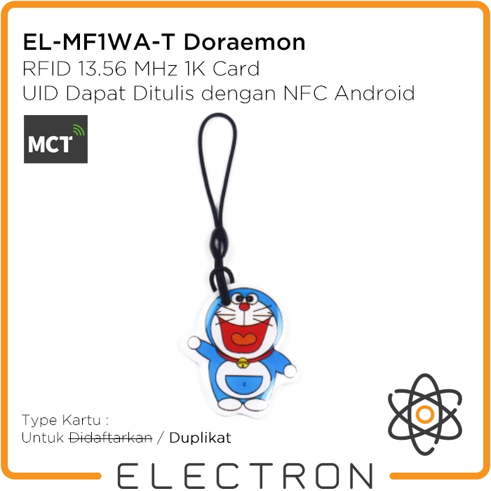 EL-MF1WA-T Doraemon RFID 13.56MHz Clone UID Tag NFC Keyfob duplikat Via Android Mifare Classic Tools MCT