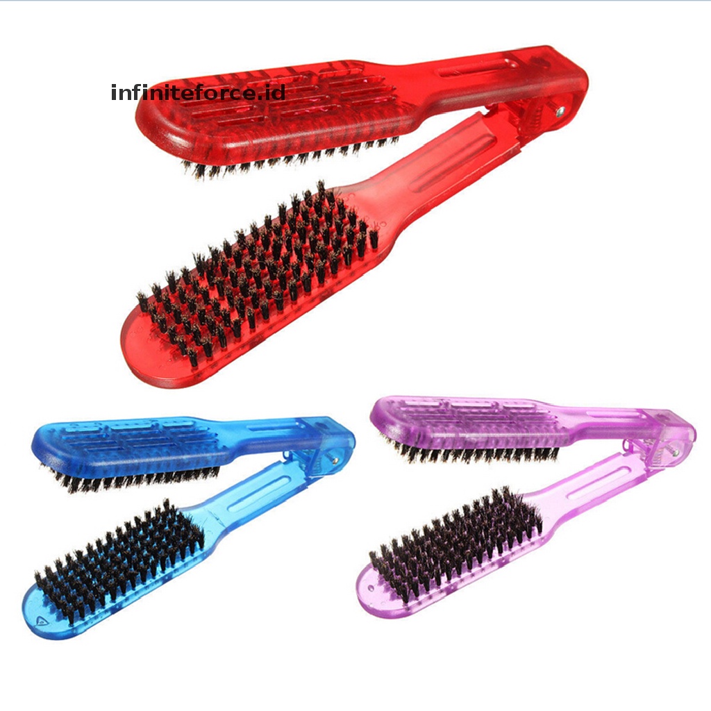 (infiniteforce.id) Sisir Sikat Ganda Bahan Kayu Untuk Meluruskan Rambut