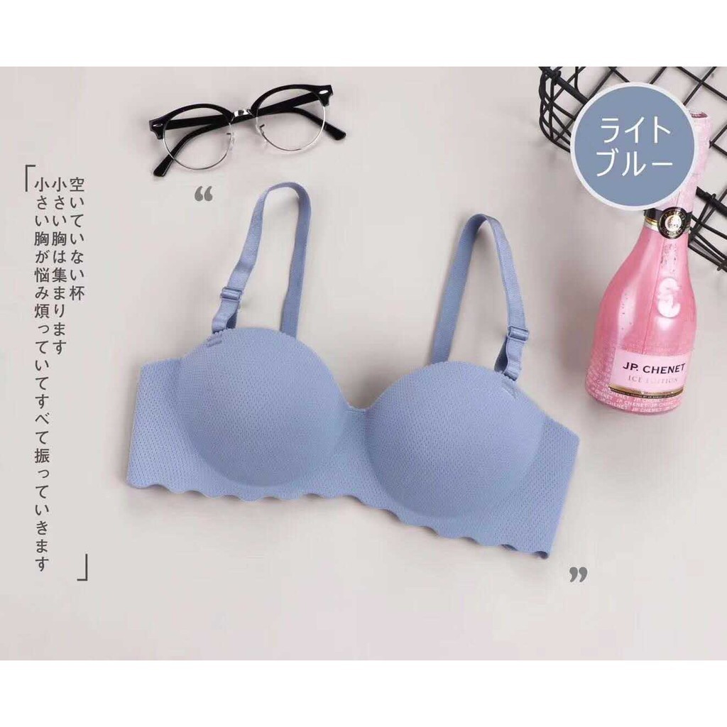 TF BRA Seamless Push Up Pengait Pakaian Dalam BH Wanita Bralette Bahan Lembut-AbuAbu
