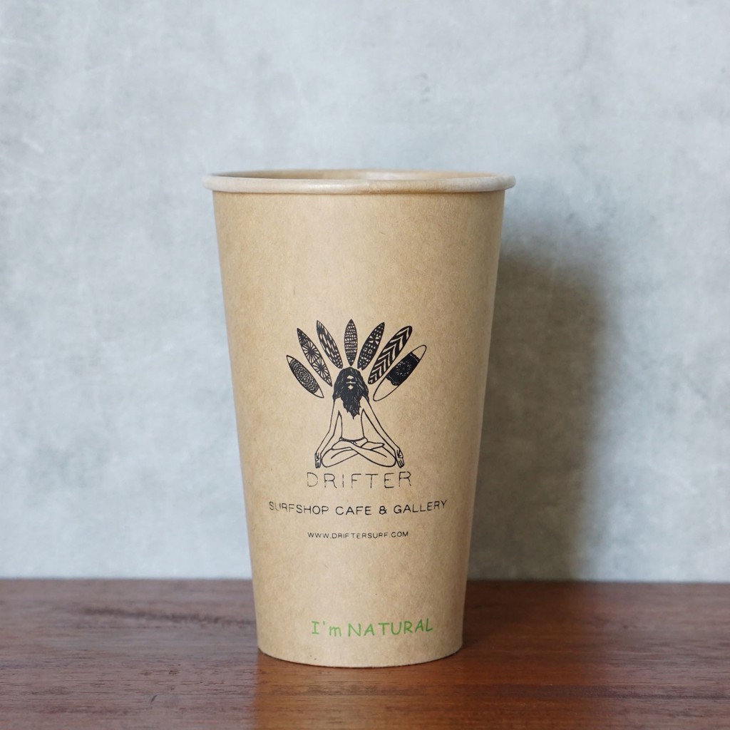 PO Sablon Natural Paper Cup / Gelas Kertas /  Paper Craft Cup - tanpa tutup (16 OZ)