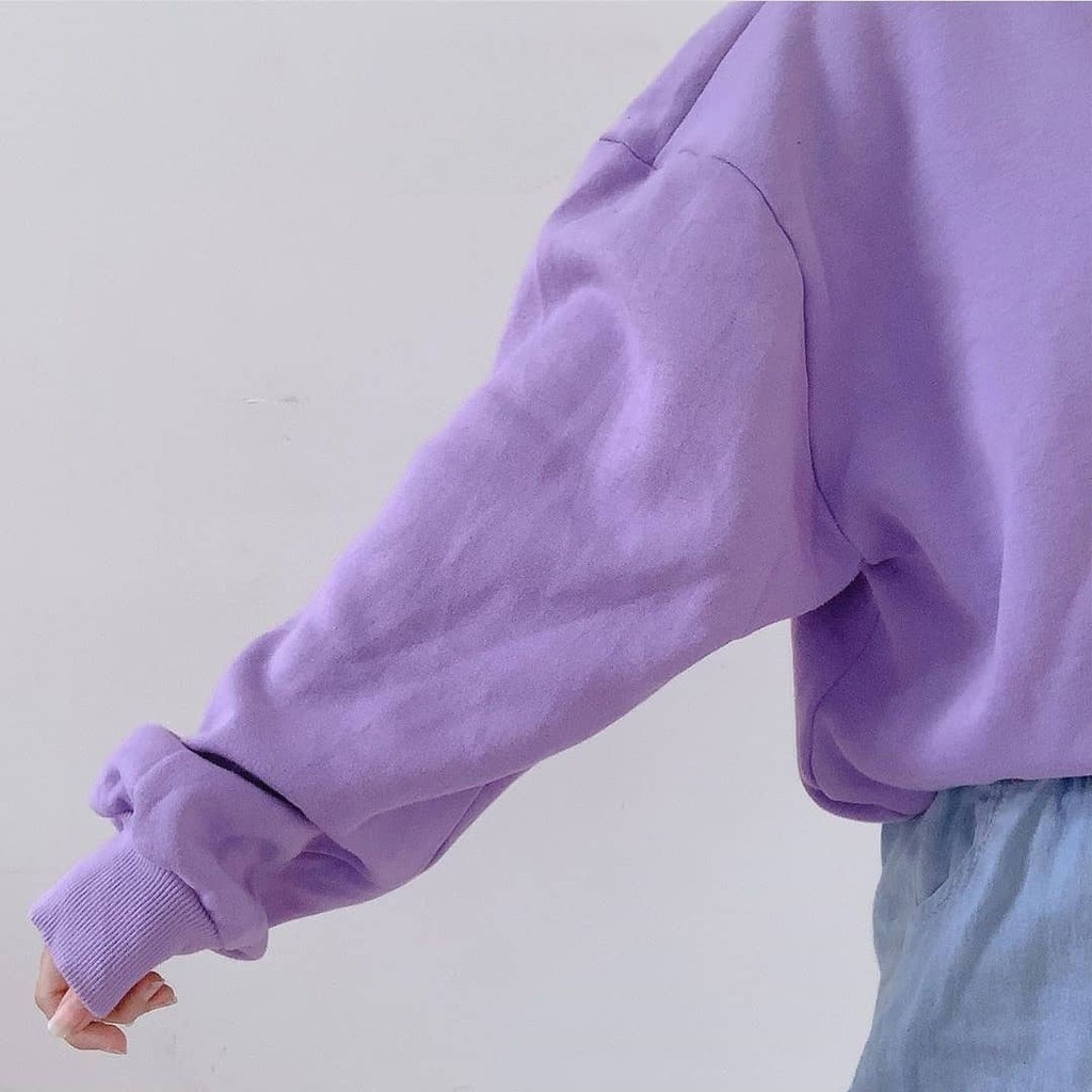 SWEATER WANITA CROP OVERSIZE LILAC TERMURAH / PAKAIAN WANITA TEBAL / ATASAN WANITA TERLARIS