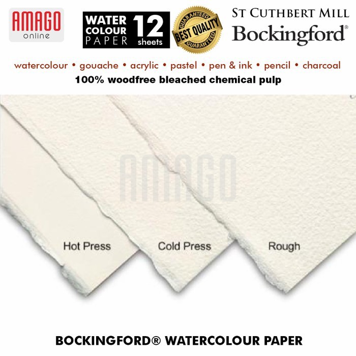 Bockingford Watercolour Paper - Cold Pressed - Block - 12 lbr - 410x310mm - 300g