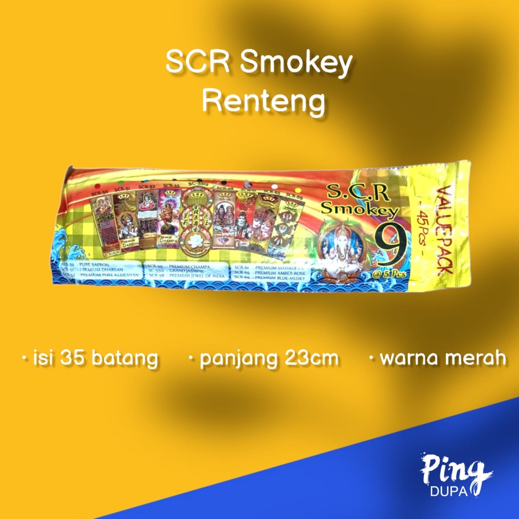 Dupa Hio India SCR Smokey Renteng isi 45 batang