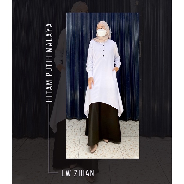Hitam Putih Malaya by LW Zihan | Dress Kerja | Katun