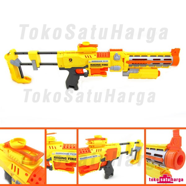 Pistol mainan Gun mirip nerf otomatis Peluru Busa / Soft Bullet 7007 Blaze