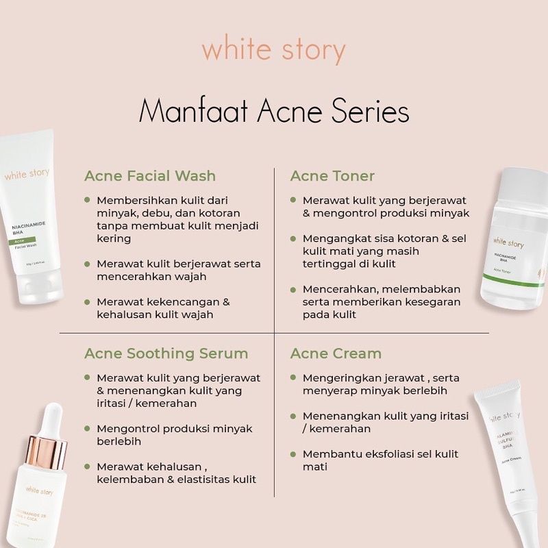 white story all varian brightening acne series facial wash toner face serum day night cream underarm soothing hydrating essence peeling advanced care gel mask jeju volcanic clay pore WHITESTORY moisturizer alpha arbutin vitamin c anti aging booster vit