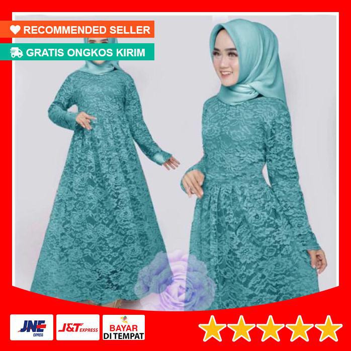 GAMIS KEKINIAN  Maxi Dress  Tyra Brukat Maxi Dress  Terbaru 