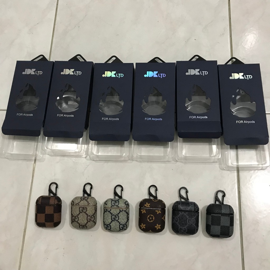 AIRPOD HARD CASE ITALIAN LEATHER iPhone Earpod Branded Bags LV Gucci Burberry Louis Vuitton AIRPODS