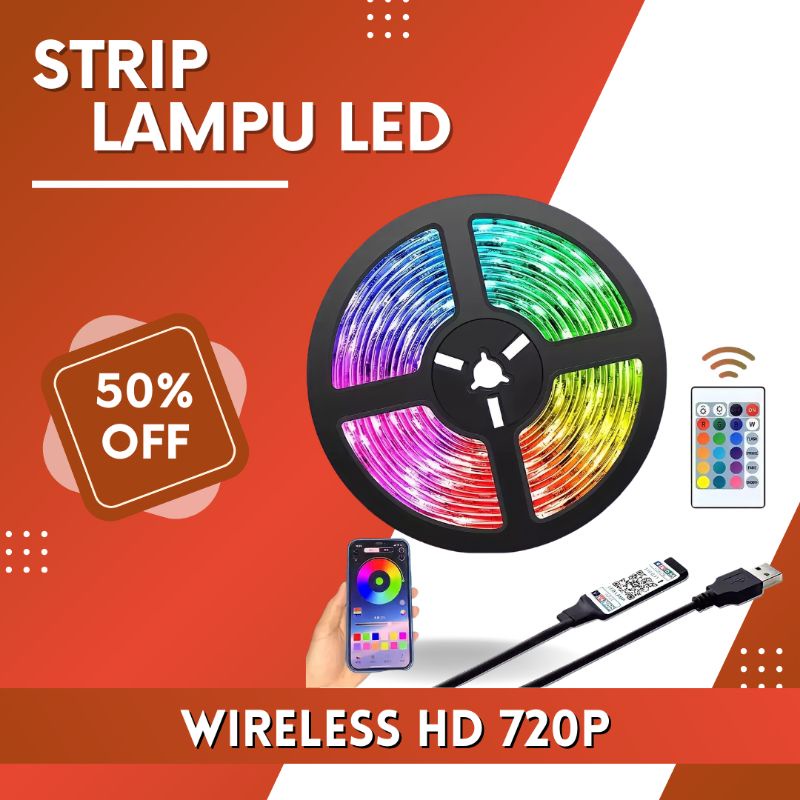 Lampu led strip 5M 10M 15M RGB warna warni / lampu led kamar / lampu led strip 10 meter / lampu led 