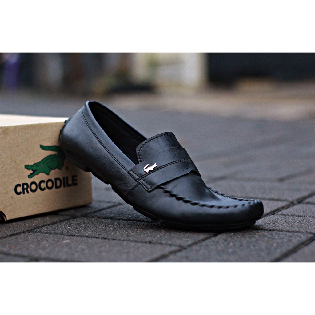 Sepatu Pria Pansus Sepatu Slip On Crocodile Slop Kulit Asli Sepatu Casual Cowo [Gum 12 Satipa_Store]