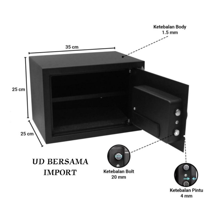 KRISBOW Brankas Berangkas Brangkas Besi Steel Safe 25SAV