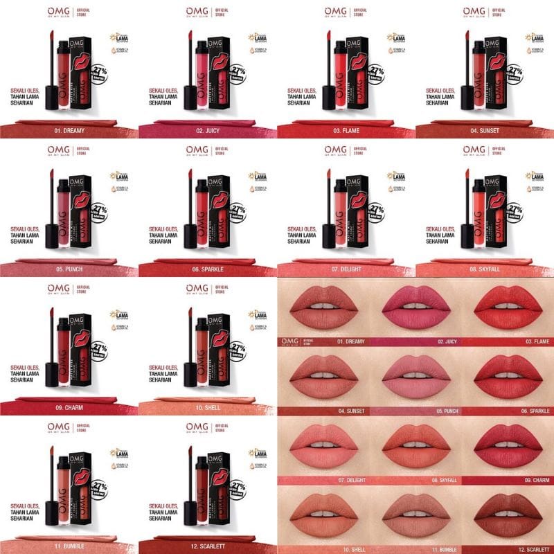 ✿ELYSABETHME✿ OMG lip CREAM mattee  lipstick cair ombre coffee oh my glam