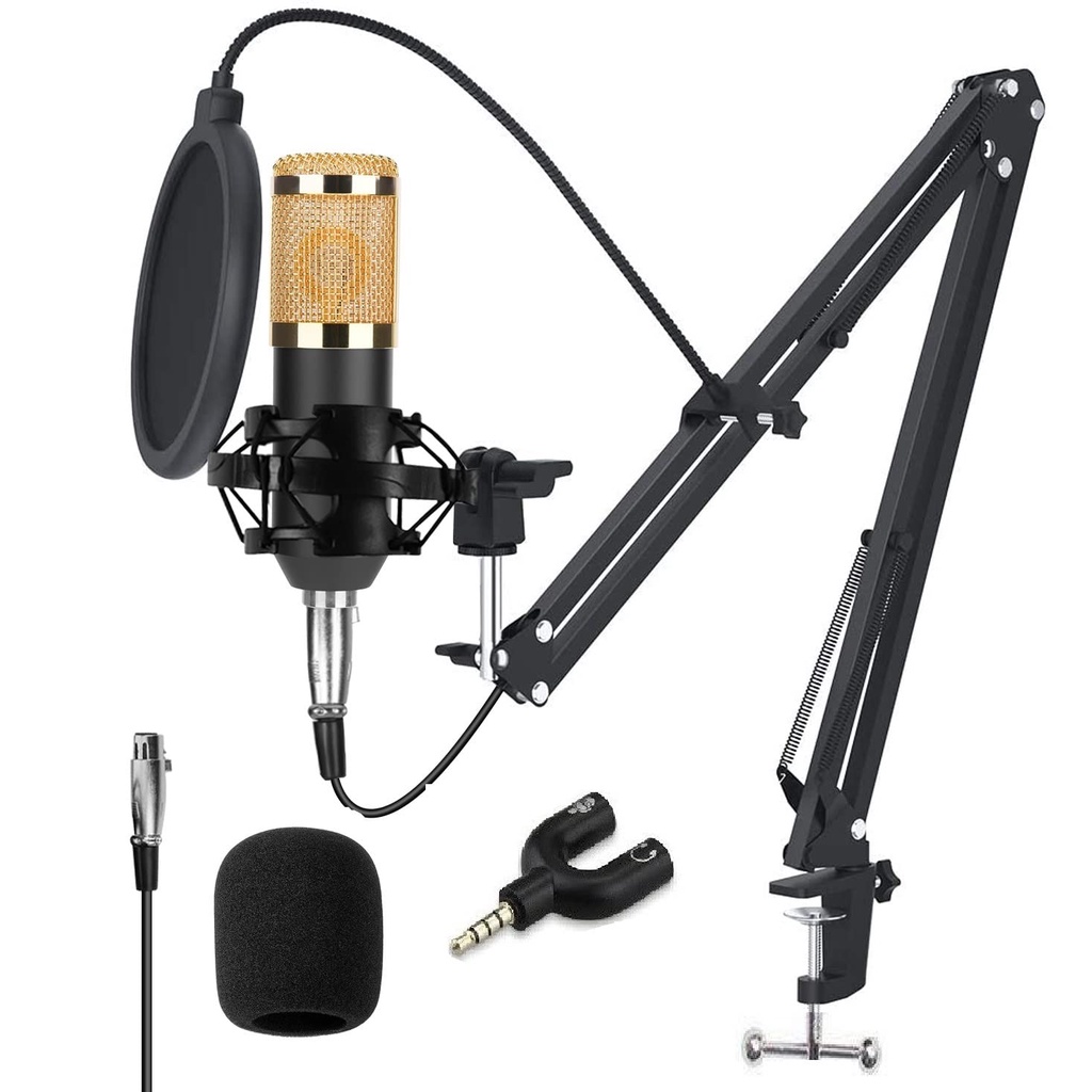 PAKET RECORDING MICROPHONE BM800 CONDENSER LIVE  STUDIO