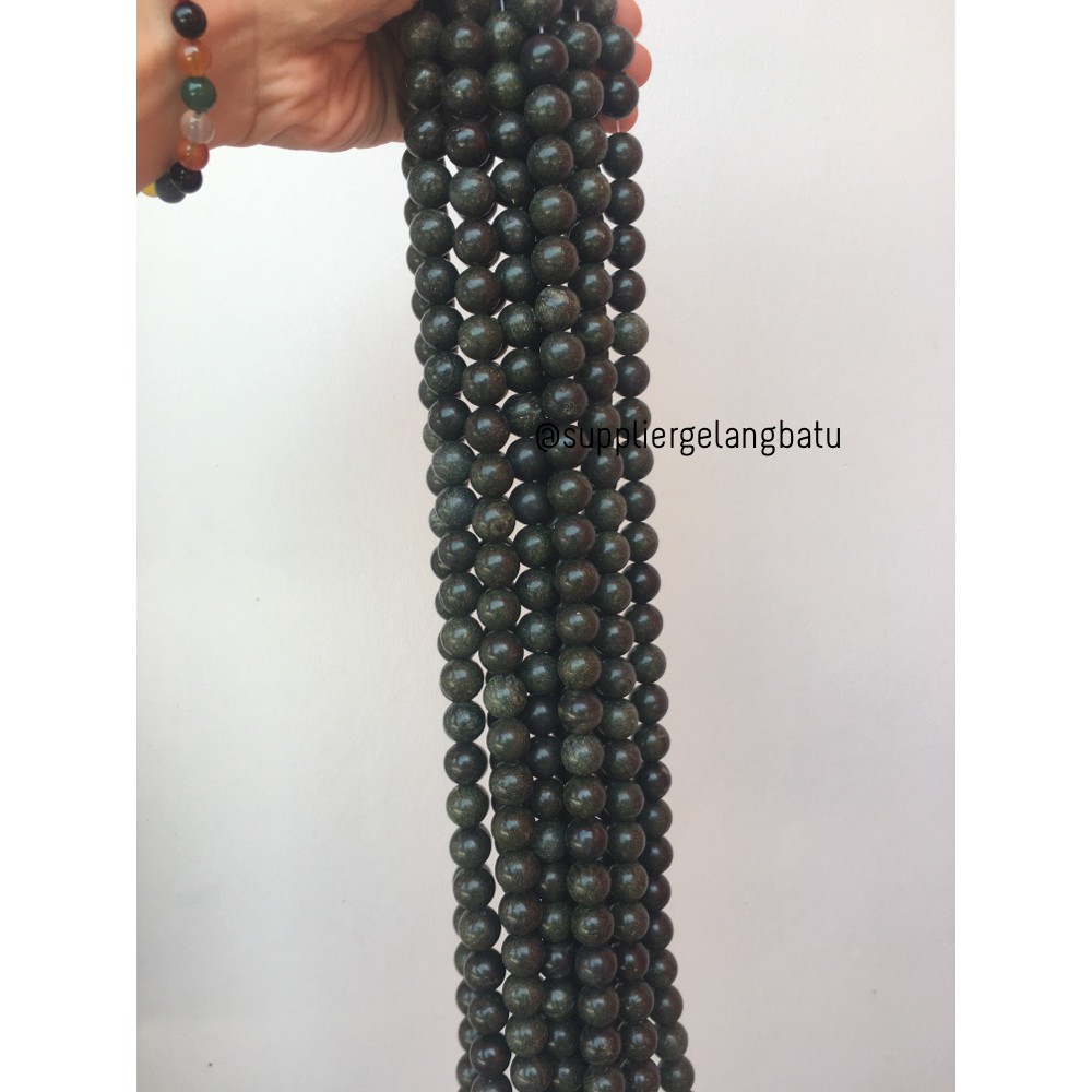 Black Jade 14mm magnetic bahan gelang kalung kesehatan premium akik aksesoris craft supplier grosir