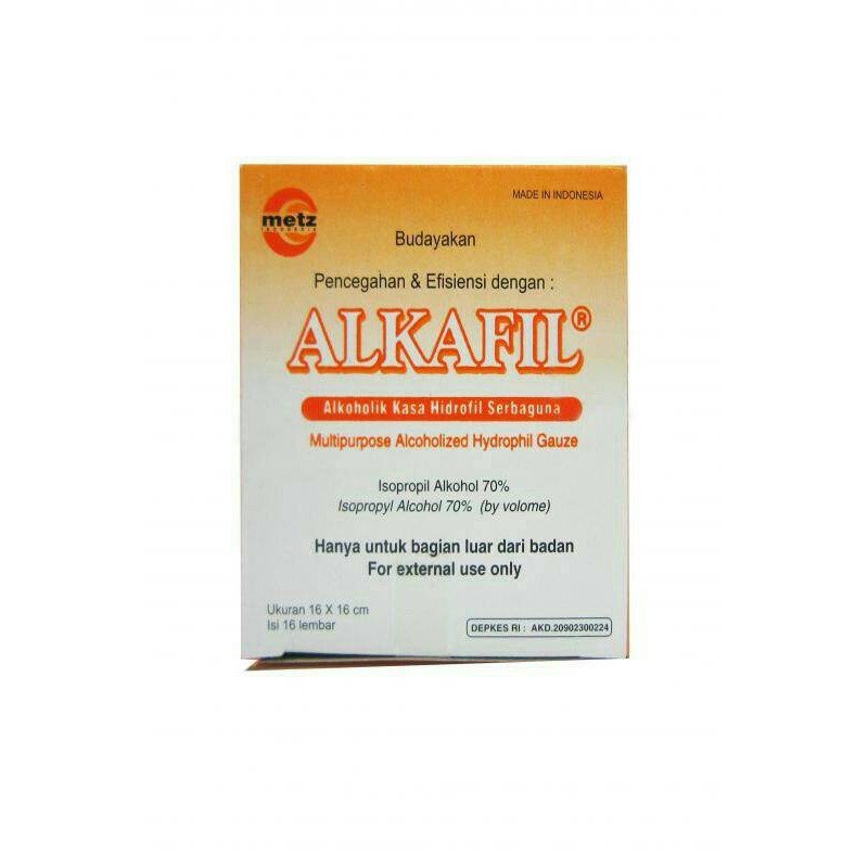 Alkafil Kasa Alkohol Tali Pusar Bayi (16 sachet) SBC