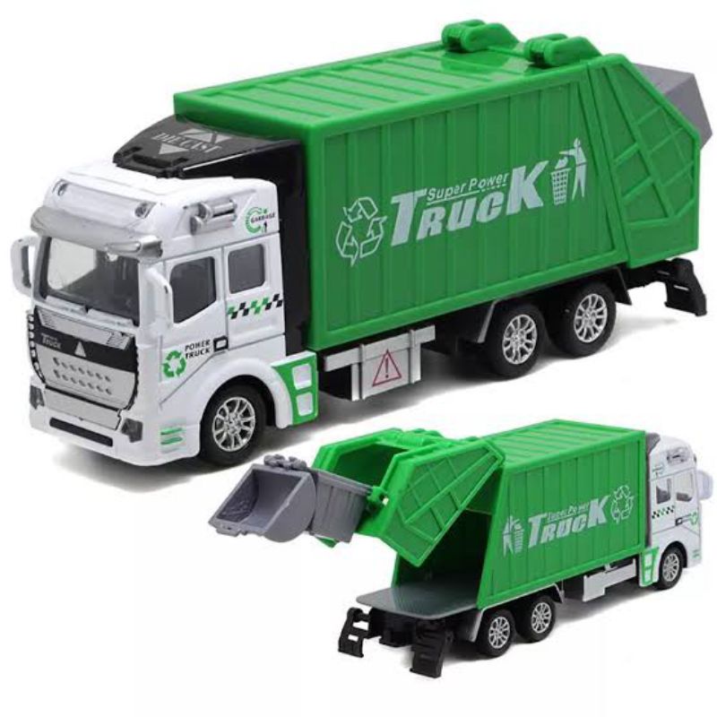Mainan Truk Sampah Model Alloy Car 611B