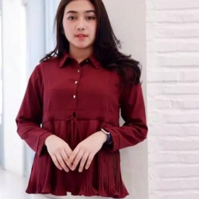 BLOUSE PLISKET TALI KERUT (HARGA PROMO)