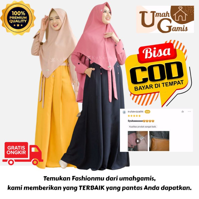 Hinata Dress Gamis Muslimah Cantik Syari by Puan Hijab